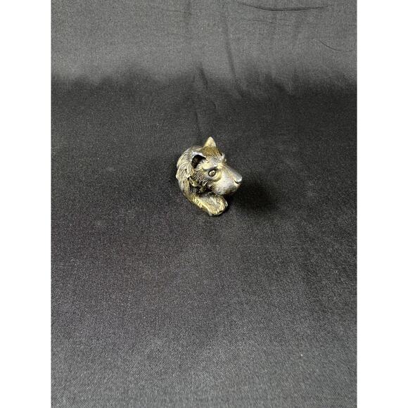 VTG brass PEWTER figurine statue HIGHLAND SCOTISH TERRIER DOG MINIATURE JAPAN - Picture 2 of 7